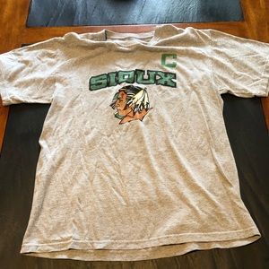 University of North Dakota Captain Sioux T Shit in Heather gray.